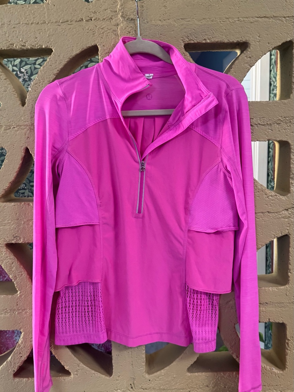 Women's Pink Quarter-Zip Active Jacket lululemon preppy size 6